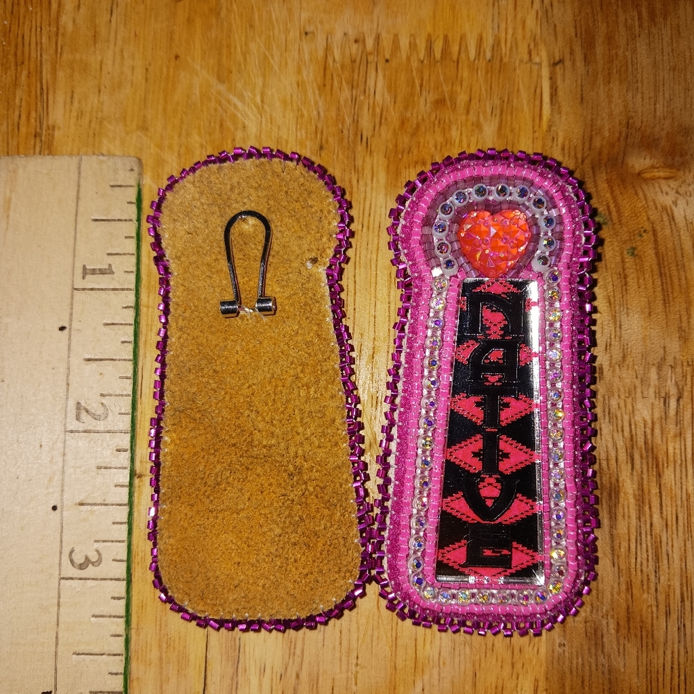 Pink Native Handmade beaded earrings